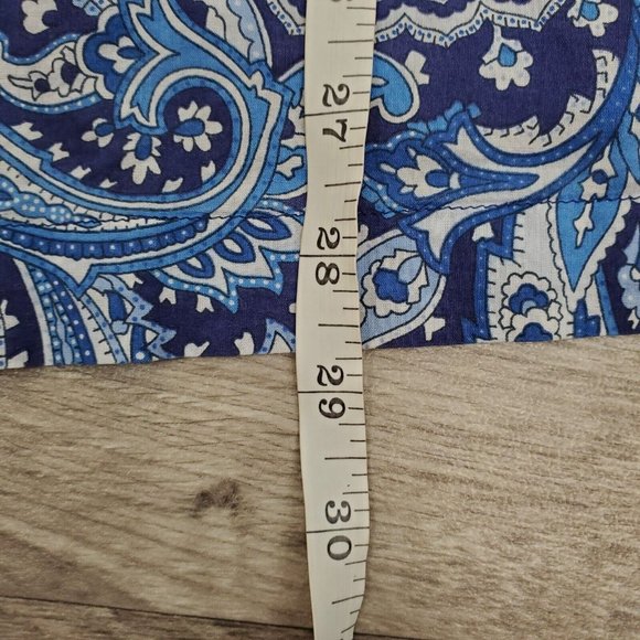 Lauren Ralph Lauren Womens Shirt 1XL Paisley Blue Long Sleeve Button Down Cotton - Picture 9 of 9